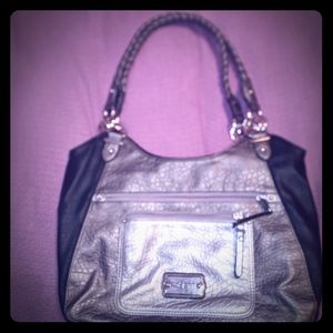 Rosetti silver and black shoulder bag